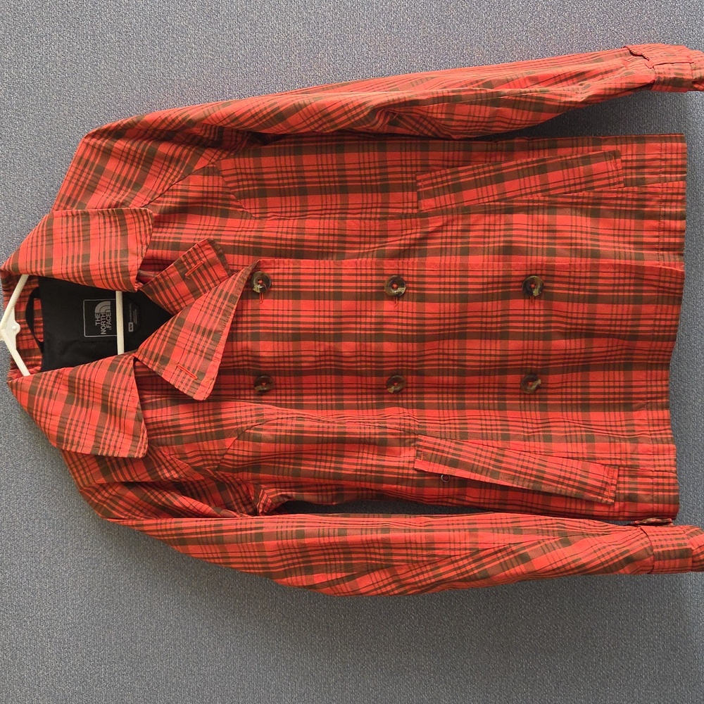 The North Face Nina Red Plaid Jacket Waterproof M Medium